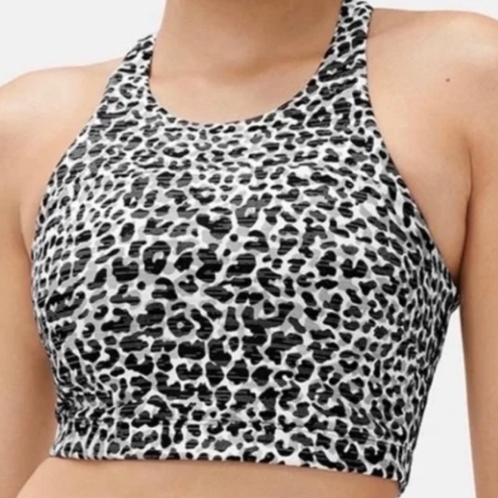 Outdoor Voices Snow Leopard Techsweat Crop Top SZ XS
